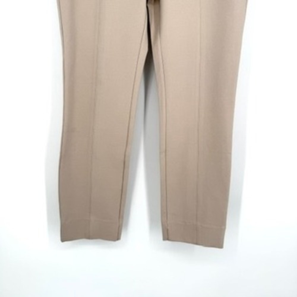 NWT Quince Ultra-Stretch Ponte Pintuck Ankle Pant Ecru Beige Slim Trousers L - Picture 9 of 16